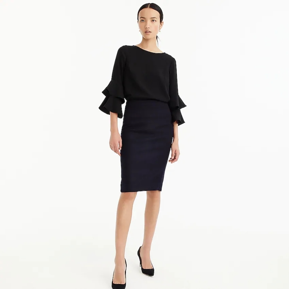 Jcrew Navy double serge wool no. 2 pencil, sz 2